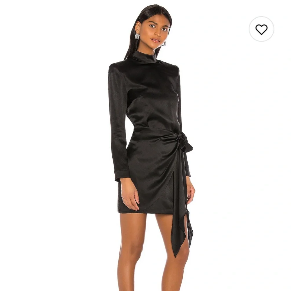 Amanda Uprichard knot black wrap dress - Picture 2 of 5